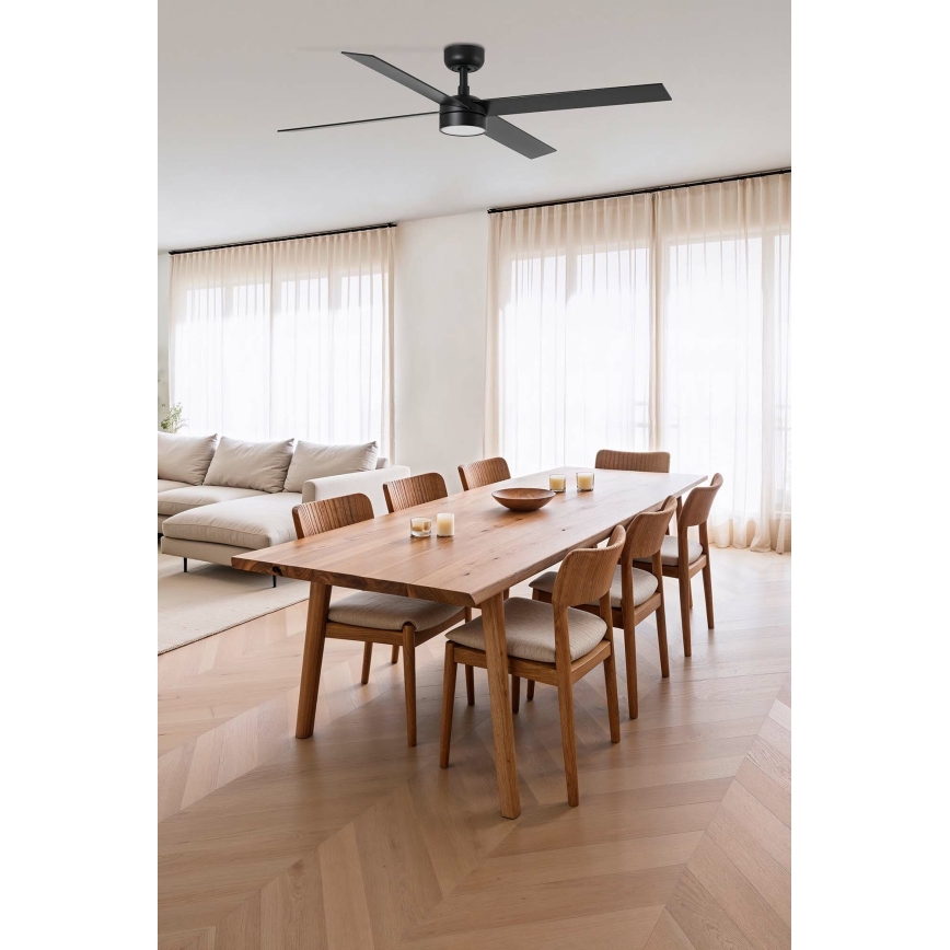 FARO 34356-1TW - LED Dimmelhető mennyezeti ventilátor RUDDER L LED/20W/230V fekete/barna átm. 132 cm + távirányítás