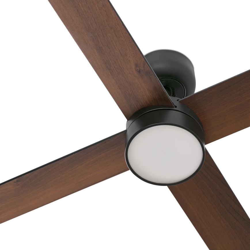 FARO 34356-1TW - LED Dimmelhető mennyezeti ventilátor RUDDER L LED/20W/230V fekete/barna átm. 132 cm + távirányítás