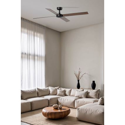 FARO 34356WT - Mennyezeti ventilátor RUDDER L barna/fekete átm. 132 cm Wi-Fi Tuya + távirányítás