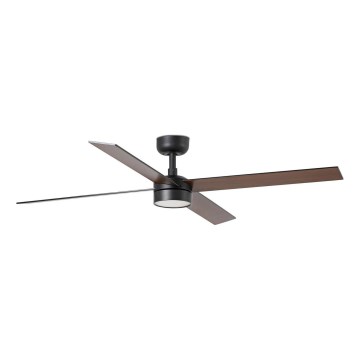 FARO 34356WT1S - RUDDER L LED-dimmelhető mennyezeti ventilátor LED/18W/230V 2700/3000/4000K átm. 132 cm barna/fekete Tuya Wi-Fi + távirányító