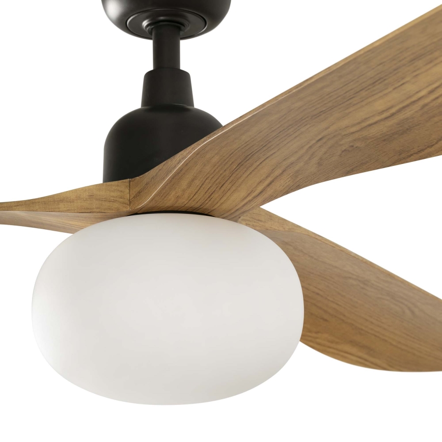 FARO 34360WT-11L - OUTWOOD L mennyezeti ventilátor 1× E27 (15W) / 230V, barna/fekete, átm. 150 cm, Wi-Fi Tuya, IP44 + távirányító