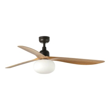 FARO 34360WT-11L - OUTWOOD L mennyezeti ventilátor 1× E27 (15W) / 230V, barna/fekete, átm. 150 cm, Wi-Fi Tuya, IP44 + távirányító