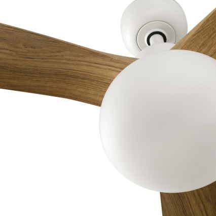 FARO 34361WT-11L - OUTWOOD L mennyezeti ventilátor 1xE27/15W/230V, barna/fehér, Ø 150 cm, Tuya Wi-Fi, IP44, távirányítóval