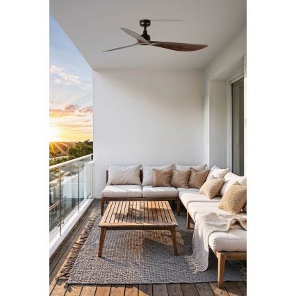 FARO 34362 - Mennyezeti ventilátor OUTWOOD L barna/fekete átm. 150 cm IP44 + távirányítás