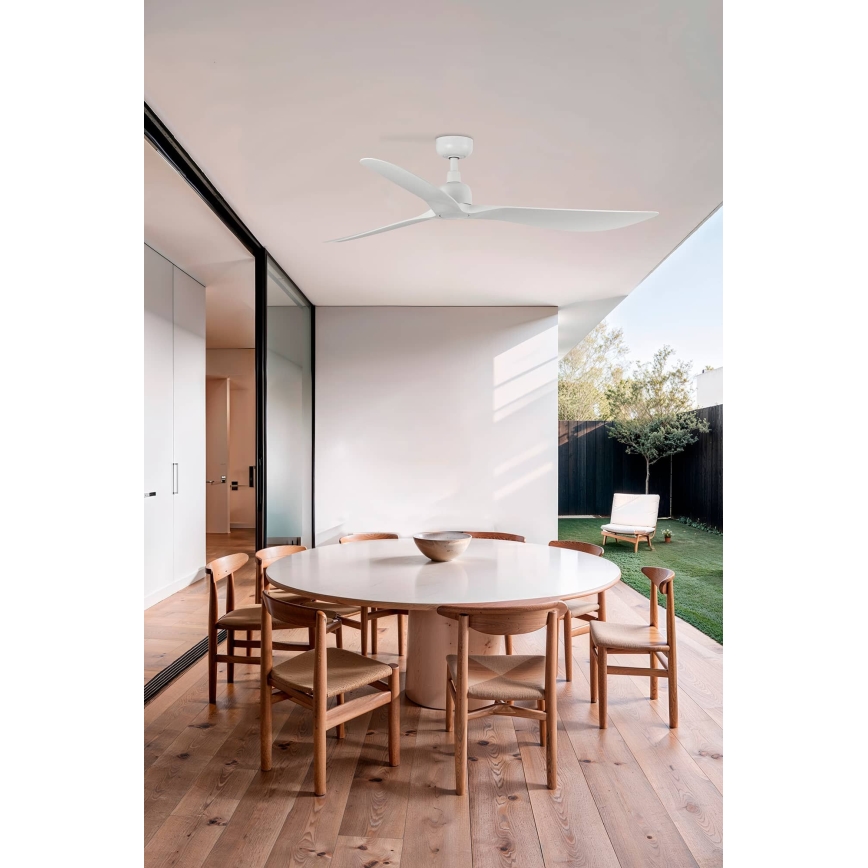 FARO 34363 - Mennyezeti ventilátor OUTWOOD L fehér átm. 150 cm IP44 + távirányítás