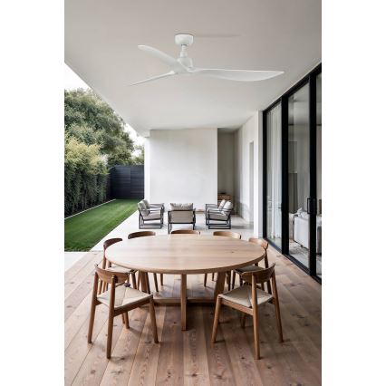 FARO 34363WT - OUTWOOD L mennyezeti ventilátor, fehér, Ø 150 cm, Wi-Fi Tuya, IP44 + távirányítóval