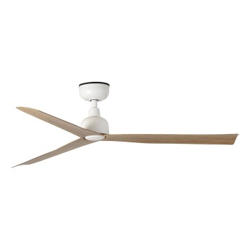 FARO 34370WT - MARINE M mennyezeti ventilátor, Ø 125 cm, barna/fehér, IP44, Tuya Wi-Fi + távirányító