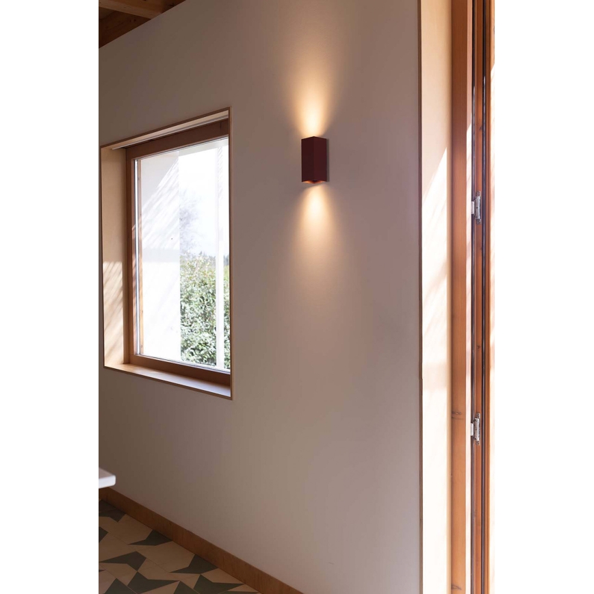 FARO 40568 - Fali lámpa SOLE 2xGU10/8W/230V tégla csipkézett szögletes