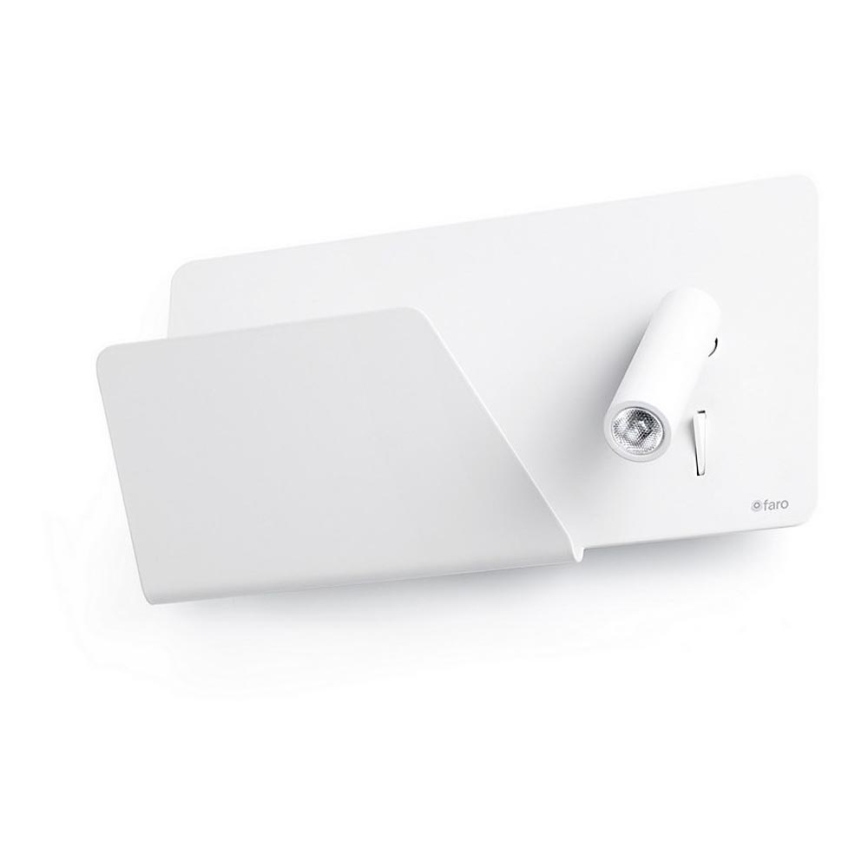FARO 62124 - LED Fali spotlámpa SUAU LED/3W/230V USB fehér