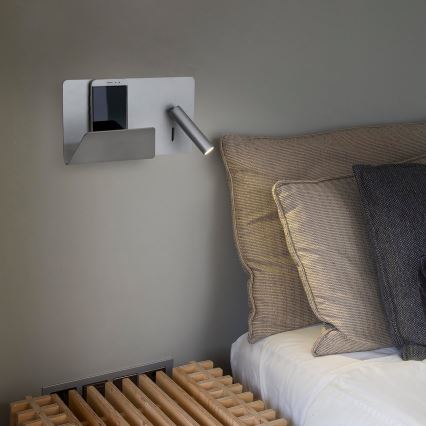 FARO 62124 - LED Fali spotlámpa SUAU LED/3W/230V USB fehér