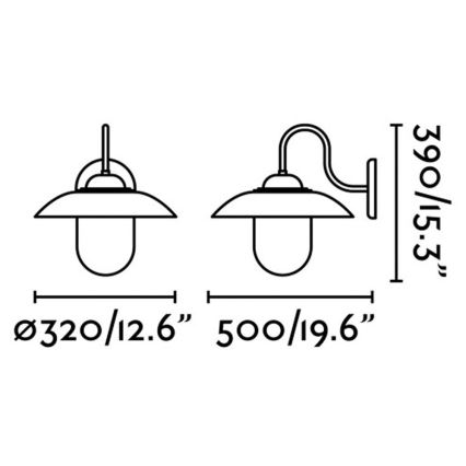 Faro 62810 - Fali lámpa HUDSON 1xE27/15W/230V
