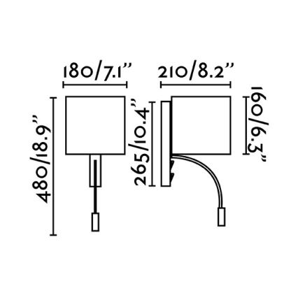 Faro 64323 - LED Fali lámpa TIRA 1xE27/15W + LED/3W/230V