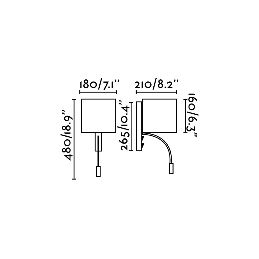 Faro 64323 - LED Fali lámpa TIRA 1xE27/15W + LED/3W/230V