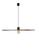FARO 68590-70 - Csillár zsinóron COSTAS 1xE27/15W/230V á. 100 cm fekete/rattan