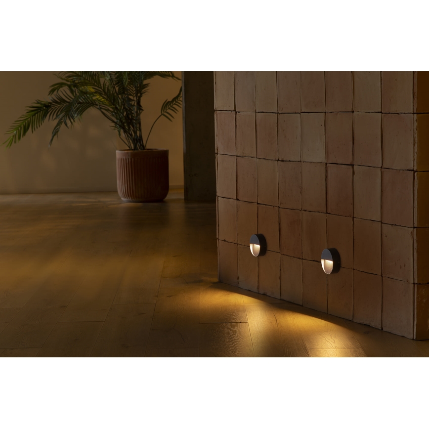 FARO 71960 - LED lépcsővilágító lámpatest DUNE LED/3W/230V 2200/2700/3200/4000K IP65 antracit kerek