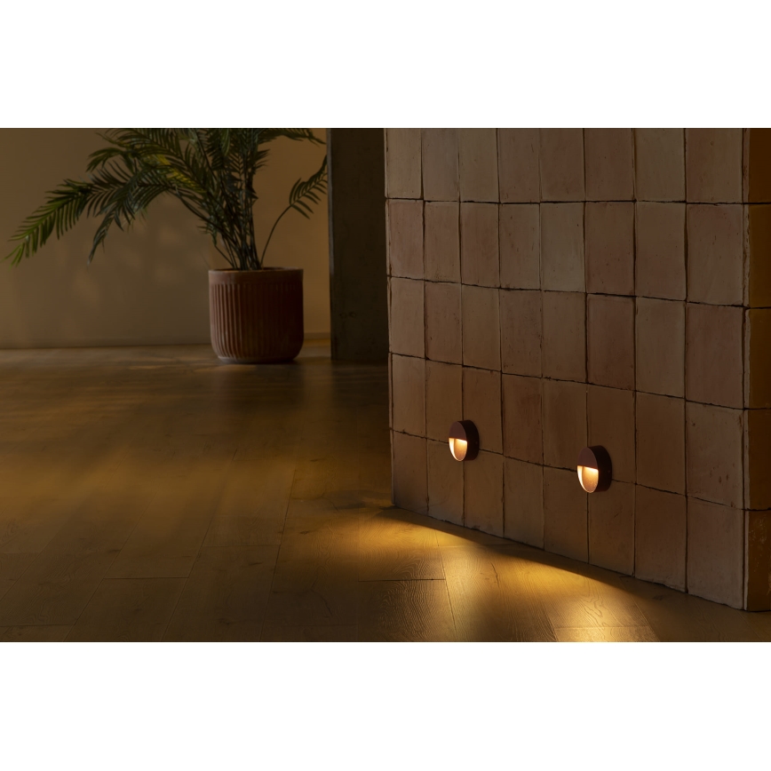 FARO 71962 - LED lépcsővilágító lámpatest DUNE LED/3W/230V 2200/2700/3200/4000K IP65 barna kerek