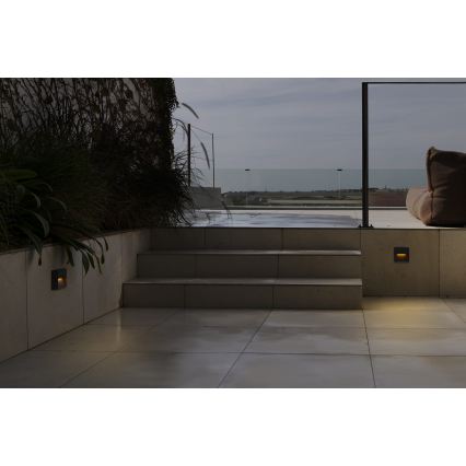 FARO 71963 - LED lépcsővilágító lámpatest DUNE LED/3W/230V 2200/2700/3200/4000K IP65 antracit négyzet