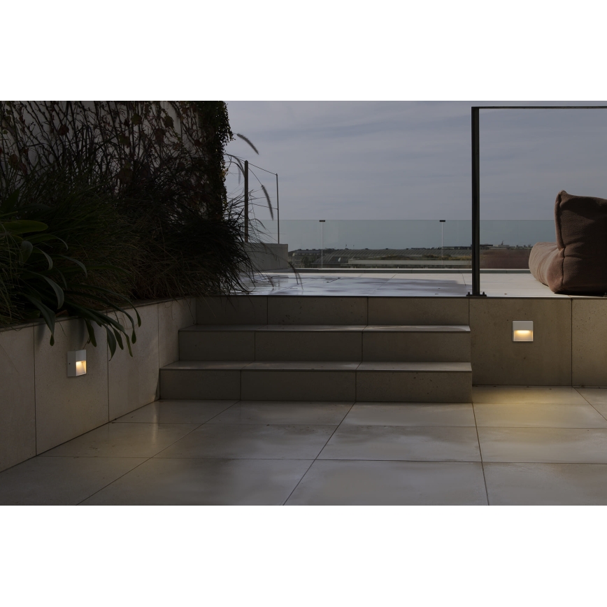 FARO 71964 - DUNE lépcsővilágító LED lámpatest LED/3W/230V 2200/2700/3200/4000K IP65 fehér, négyzet alakú