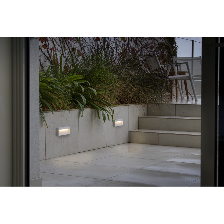 FARO 71967 - LED lépcsővilágító lámpa DUNE LED/6W/230V 2200/2700/3200/4000K IP65 fehér, téglalap alakú