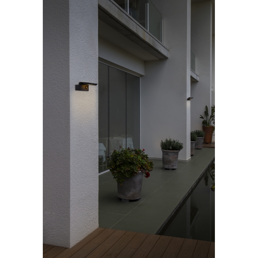 FARO 74456 - LED napelemes fali lámpa szenzorral LUMA LED/5W/3,7/230V IP65 antracit
