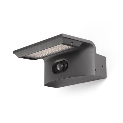 FARO 74456 - LED napelemes fali lámpa szenzorral LUMA LED/5W/3,7/230V IP65 antracit