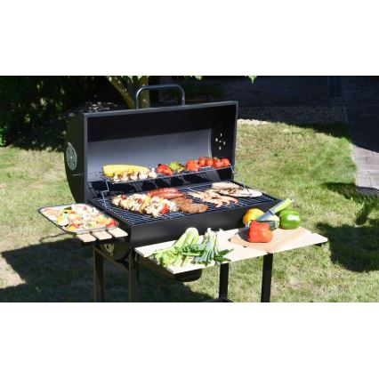 Faszenes grillsütő fekete/fa