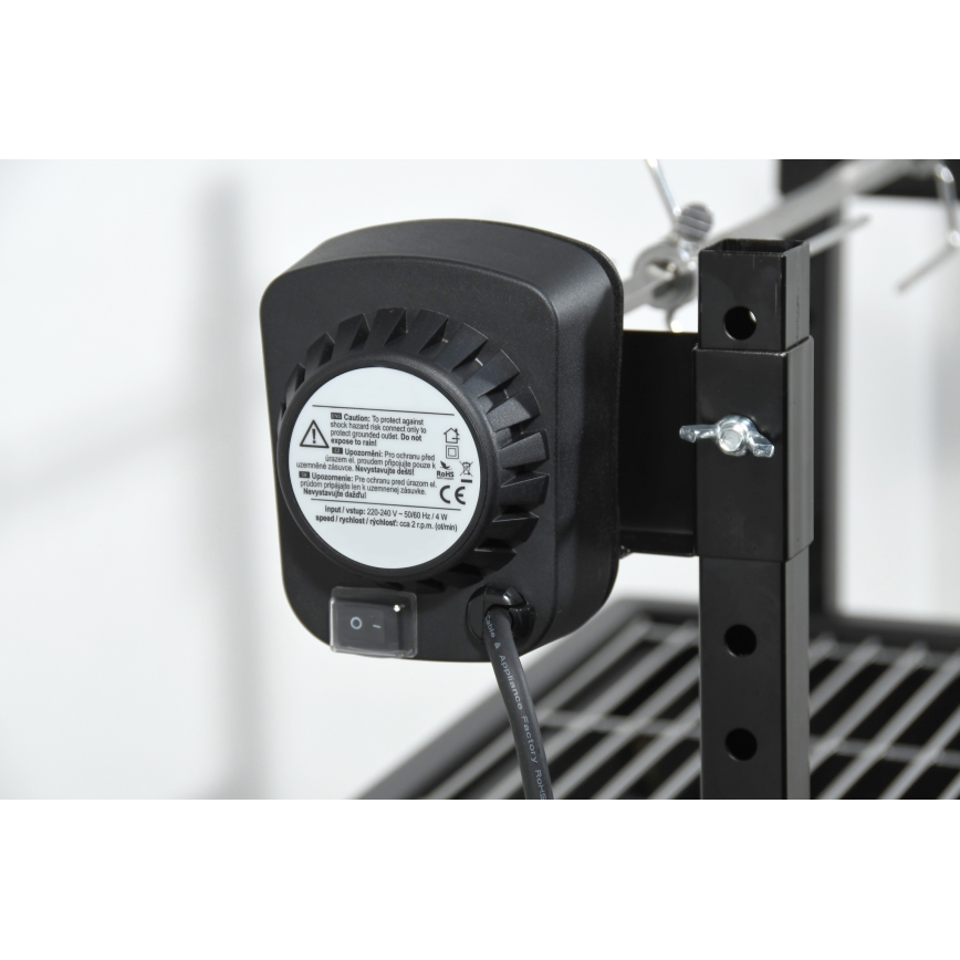 Faszenes grillsütő motorral 4W/230V fekete