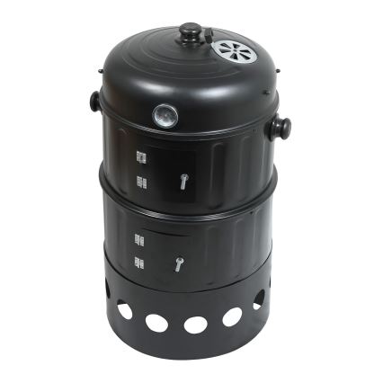 Faszénfüstölő ház 3 az 1-ben fekete