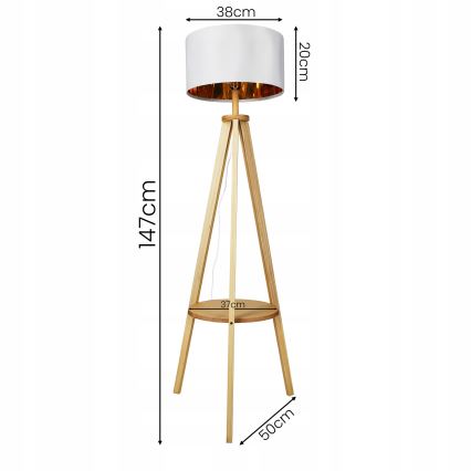 Fehér állólámpa 1xE27/40W/230V