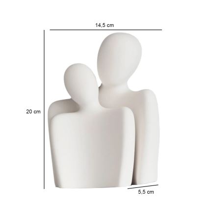 Fehér asztali dísz, 20 x 5,5 x 14,5 cm