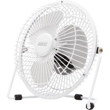 Fehér asztali ventilátor, 1,75 W/5 V USB, 18 cm átmérő