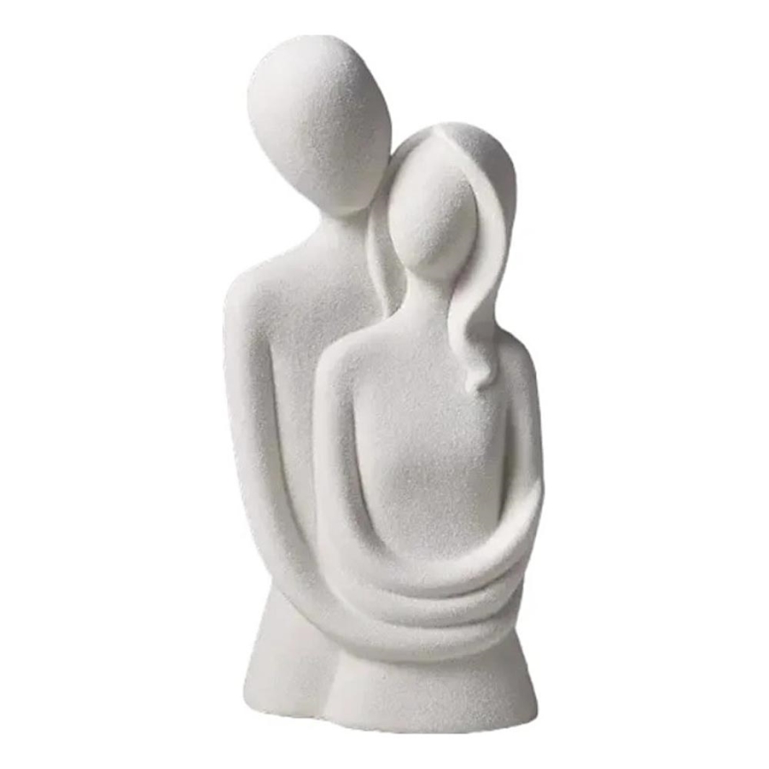 Fehér kerámia asztali dísz, 21x8,5x10 cm