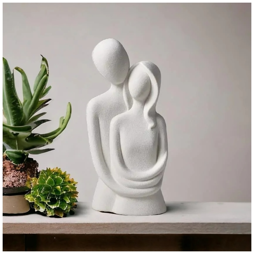 Fehér kerámia asztali dísz, 21x8,5x10 cm