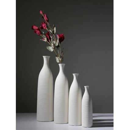 Fehér kerámia váza, 46 cm