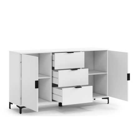 Fiókos és ajtós komód LORA fehér