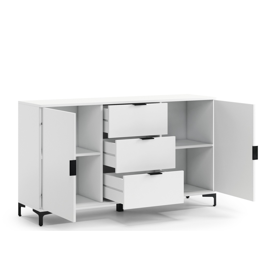 Fiókos és ajtós komód LORA fehér