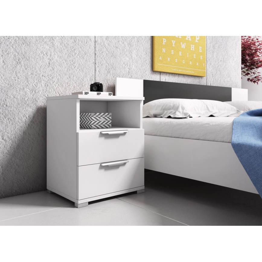 Fehér NED éjjeliszekrény
