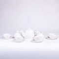 Fehér porcelán kávészett, 15 részes