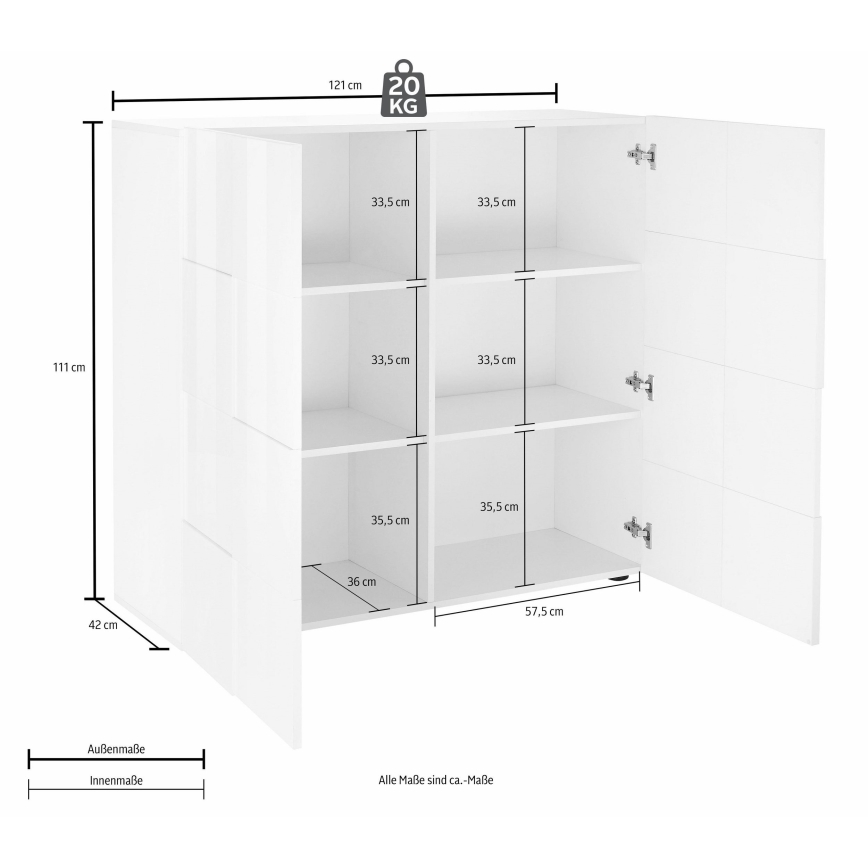 Fehér SERIAN komód