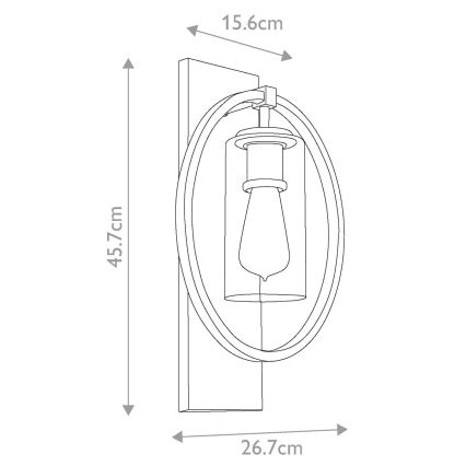Feiss - Fali lámpa MARLENA 1xE27/60W/230V antracit