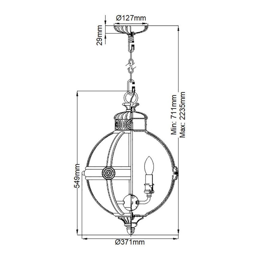 Feiss - Csillár láncon ADAMS 3xE14/60W/230V arany