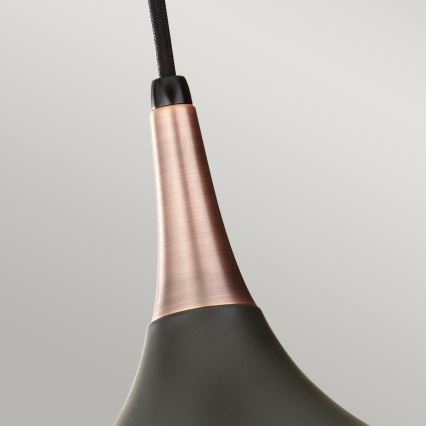 Feiss - BESO kábeles csillár 1xE27/60W/230V átm. 25,4 cm fekete/rézszínű