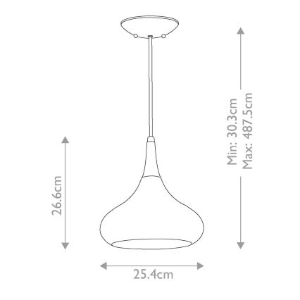 Feiss - BESO kábeles csillár 1xE27/60W/230V átm. 25,4 cm fekete/rézszínű