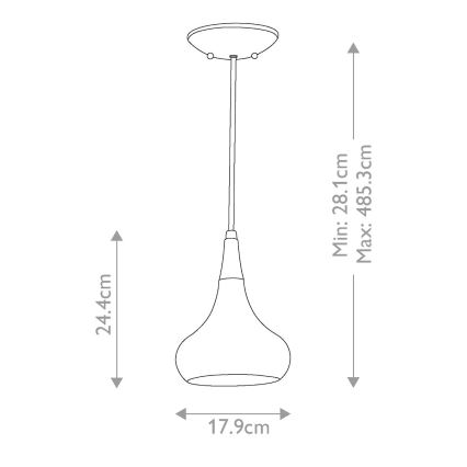 Feiss - BESO kábeles függőlámpa 1xE27/60W/230V átm. 17,9 cm fekete/réz