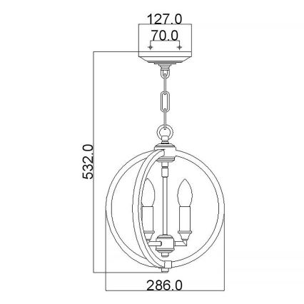 Feiss - Csillár láncon CORINNE 3xE14/60W/230V