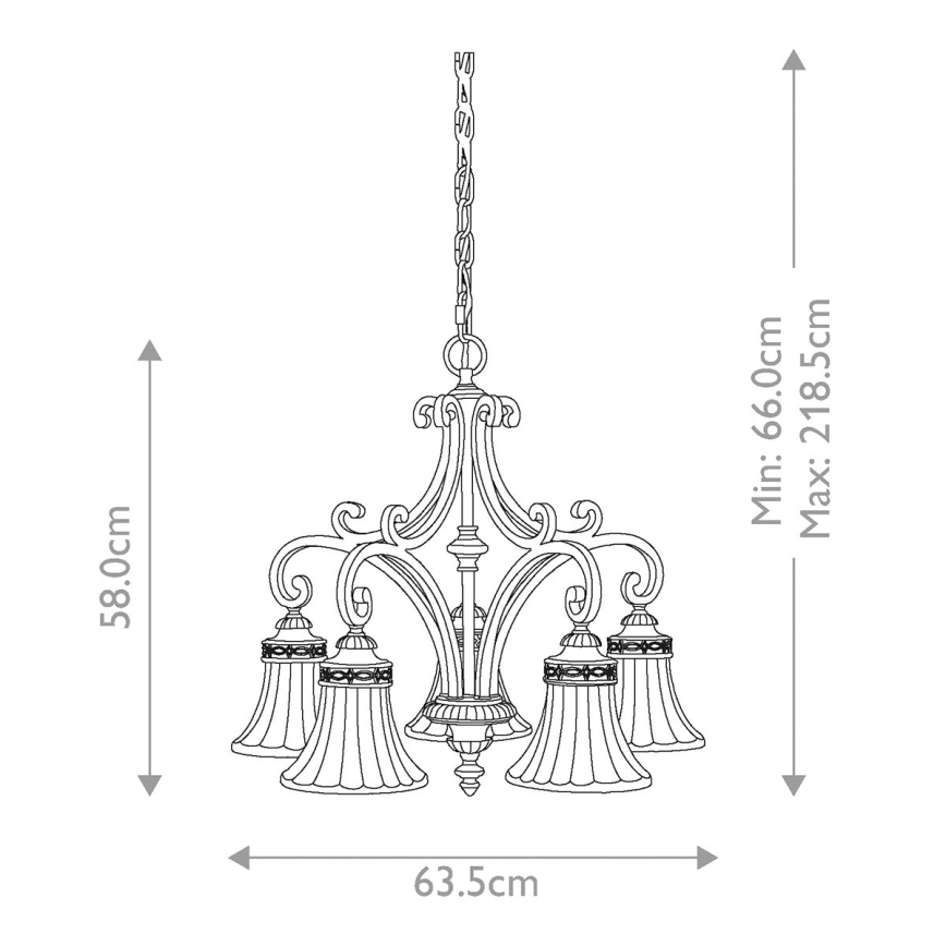 Feiss - Csillár láncon DRAWING ROOM 5xE27/60W/230V