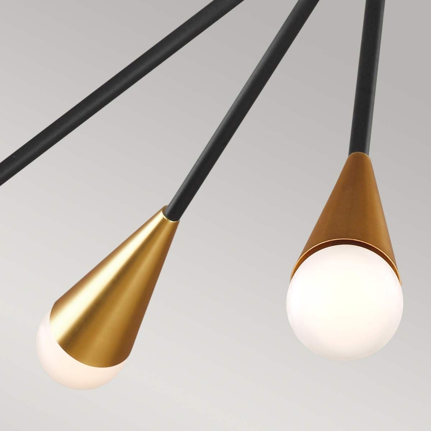 Feiss - LED Csillár JAX 10xG9/3W/230V fekete/arany