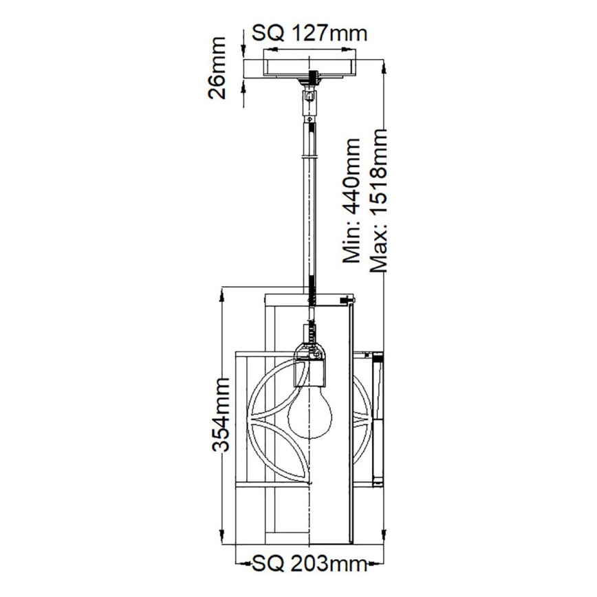 Feiss - Rúdos csillár REMY 1xE27/60W/230V fekete/arany