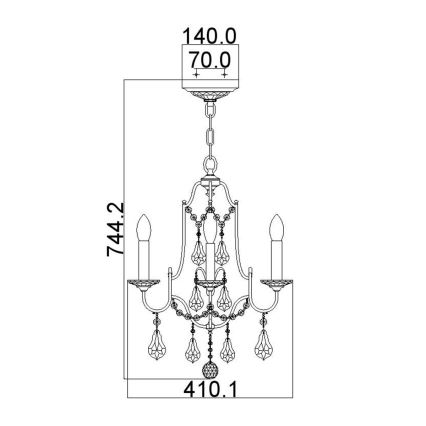 Feiss - Csillár láncon VALENTINA 4xE14/60W/230V