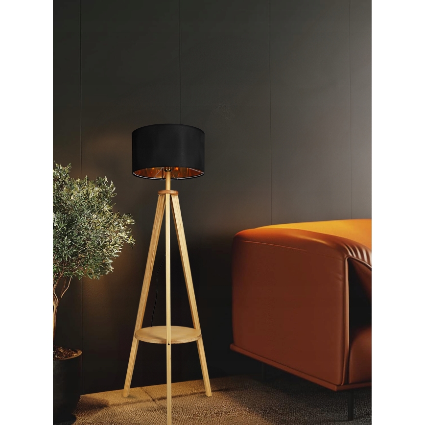 Fekete állólámpa 1xE27/40W/230V